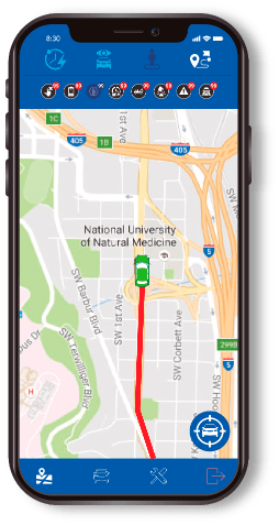 Trackme mobile app showing live map tracking